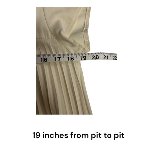 Bridgerton inspired Cream Pleated Short Sleeve Midi Dress - Picture 8 of 10